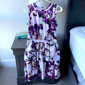 Purple floral sleeveless Banana Republic dress